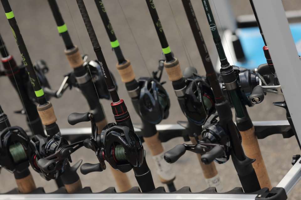 Shimano rods on display at the expo.