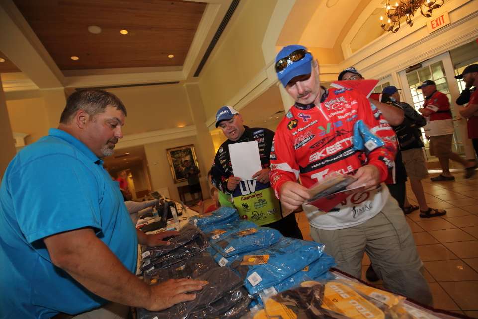 Mark Menendez was one of the first to come through the angler registration line.
