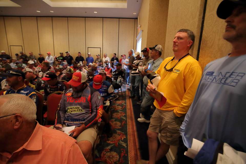 The room is now bustling with anglers and Marshals.