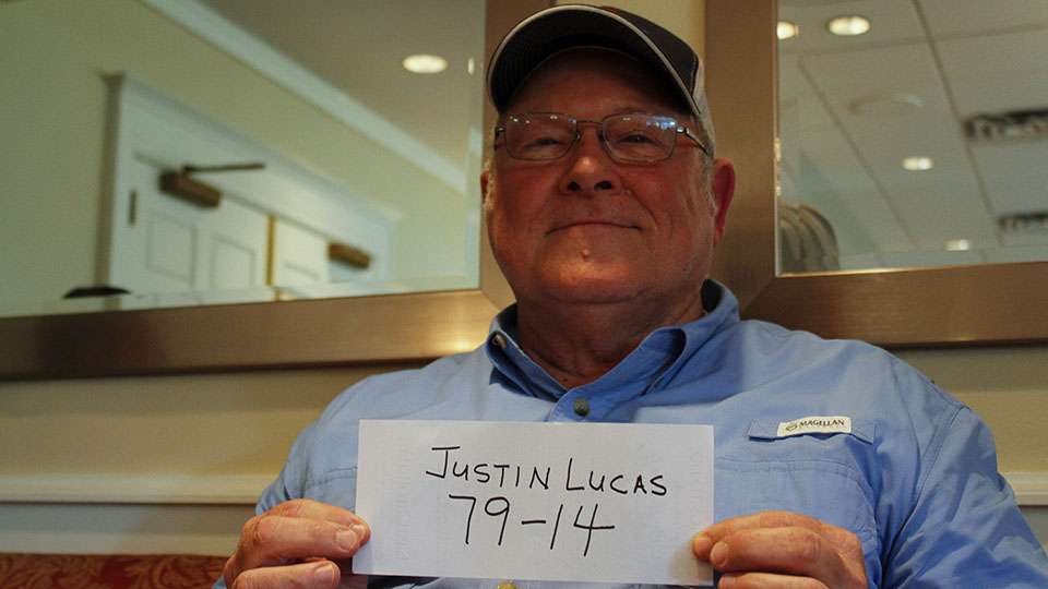 Marvin Carr of Burleson, Texas picks young gun Justin Lucas to win with 79-14.