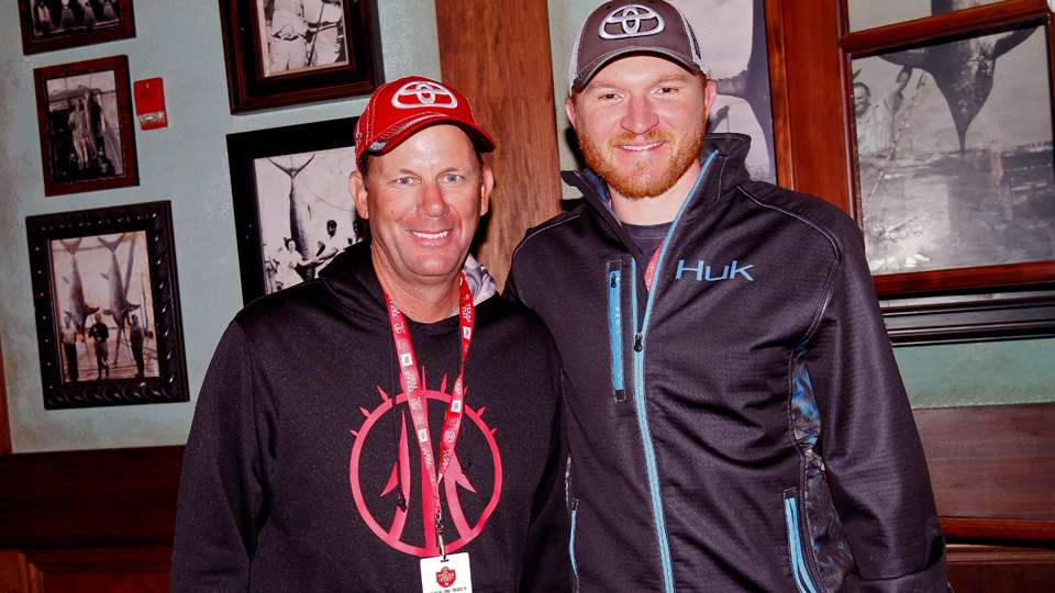 After checking in at the end of the day, Paslay posed for photos with several competitors, including Kevin VanDam. 