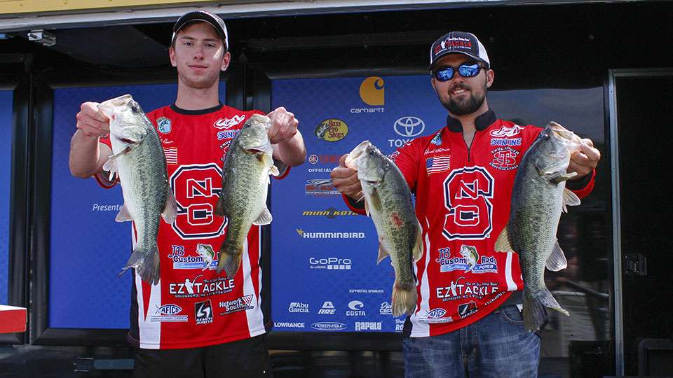 Hunter Whitman and Alec Lower of North Carolina State (13th, 23-11)