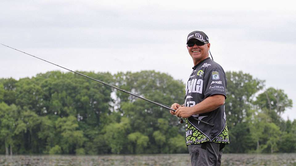 With 20-pounds, 10-ounces in the livewell Dave Lefebre was all smiles. He maintained his lead and heads out with a 4-6 lead.
