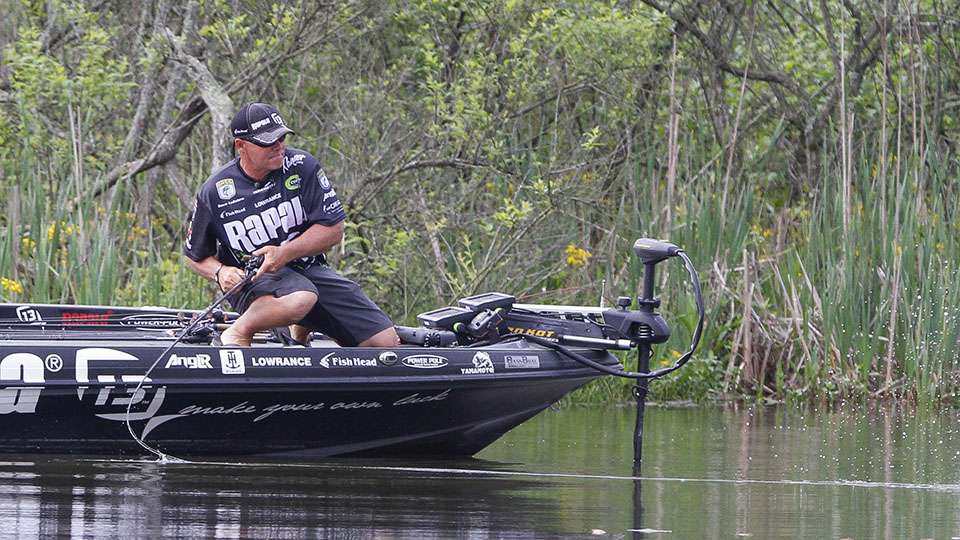 He certainly needed this kicker so he kept his rod down to prevent the fish from jumping.