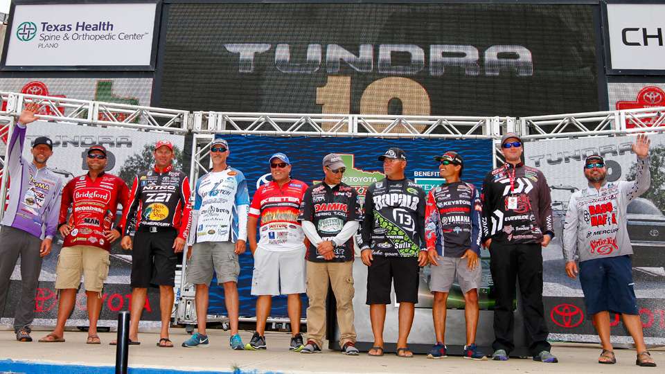 Here's the Tundra 10, the finalists who fish Sunday for the $100,000 cash prize and a Nitro Z20 with dual Power-Poles. 