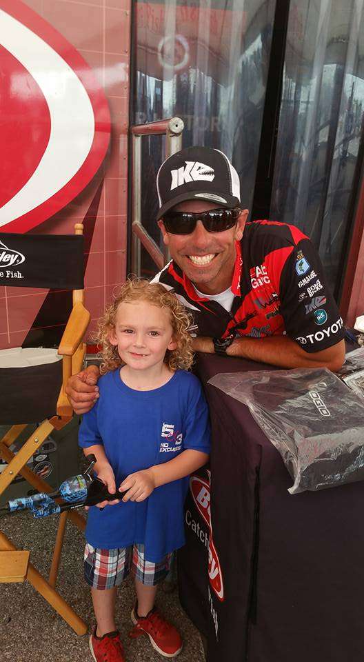 This photo from Facebook fan Amanda Flynn shows Kenton McBride and his favorite angler Mike Iaconelli