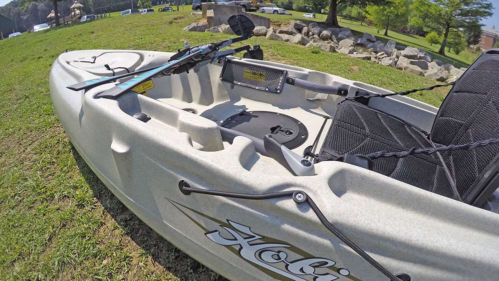 As you move forward in the boat, you'll find cup holders and more storage slots for whatever gear you'll likely need. The cockpit of the kayak is comfortable and conveniently laid out with fishermen in mind. 