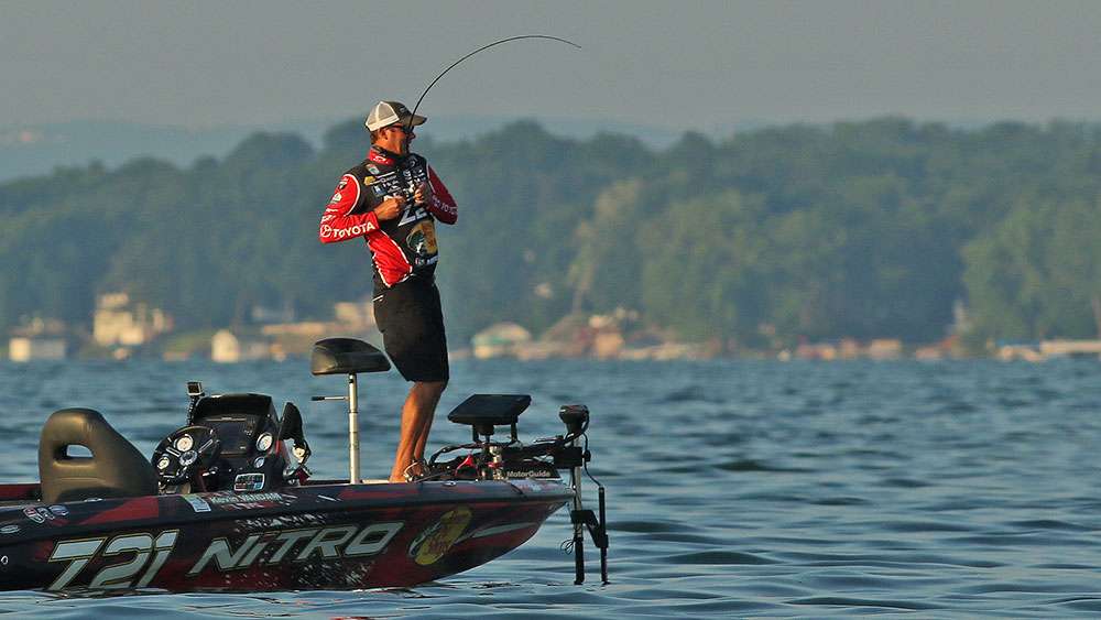 Kevin VanDam began Day 4 of the Busch Beer Bassmaster Elite at Cayuga Lake in third place, less than 2-pounds out of the lead. And like he usually does, he started fast. 
