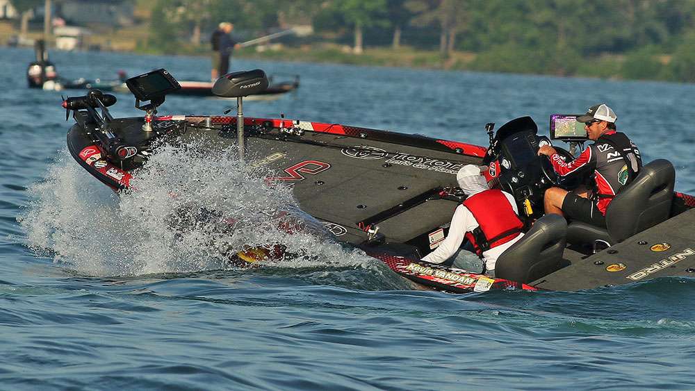 VanDam would work an area over well, then get on the big motor and try a new spot.