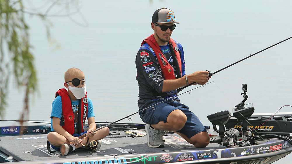 Jocumsen set up Michael with a plastic worm and Michael would slowly reel it back to him.