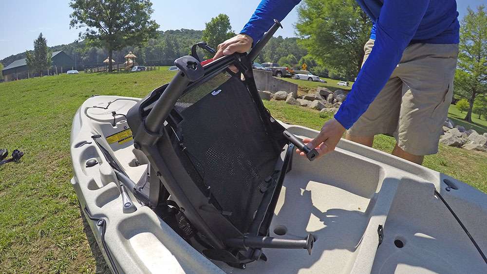 If those adjustments still keep you too low for your style of fishing, you can use the stowable legs that are underneath the seat. This will get you up higher a few more inches. 