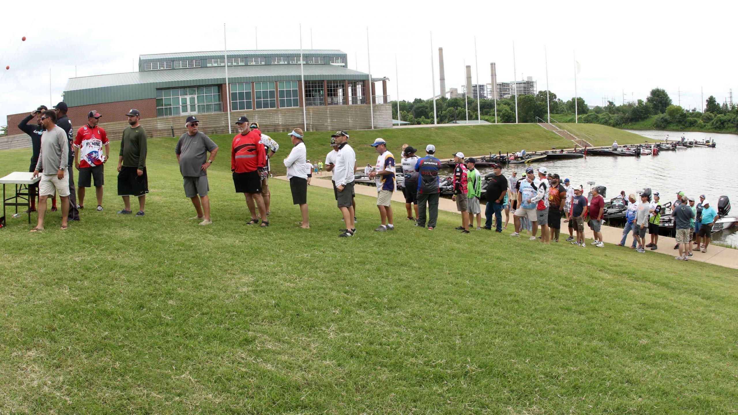 With 194 boats in the tournament field, the line waiting for weigh-in bags stretched up the hill at Three Forks Harbor.