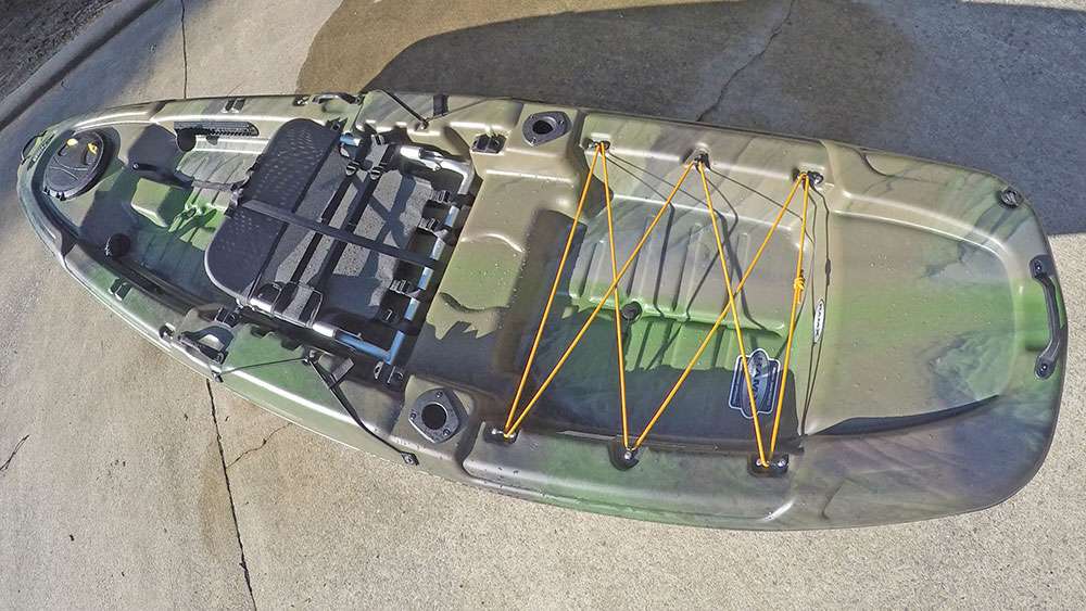 With a relatively small footprint, The Catch 120 can be fully rigged with aftermarket accessories, including electronics, anchor, gear holders, and so much more. But, right out of the box, it's ready to fish.