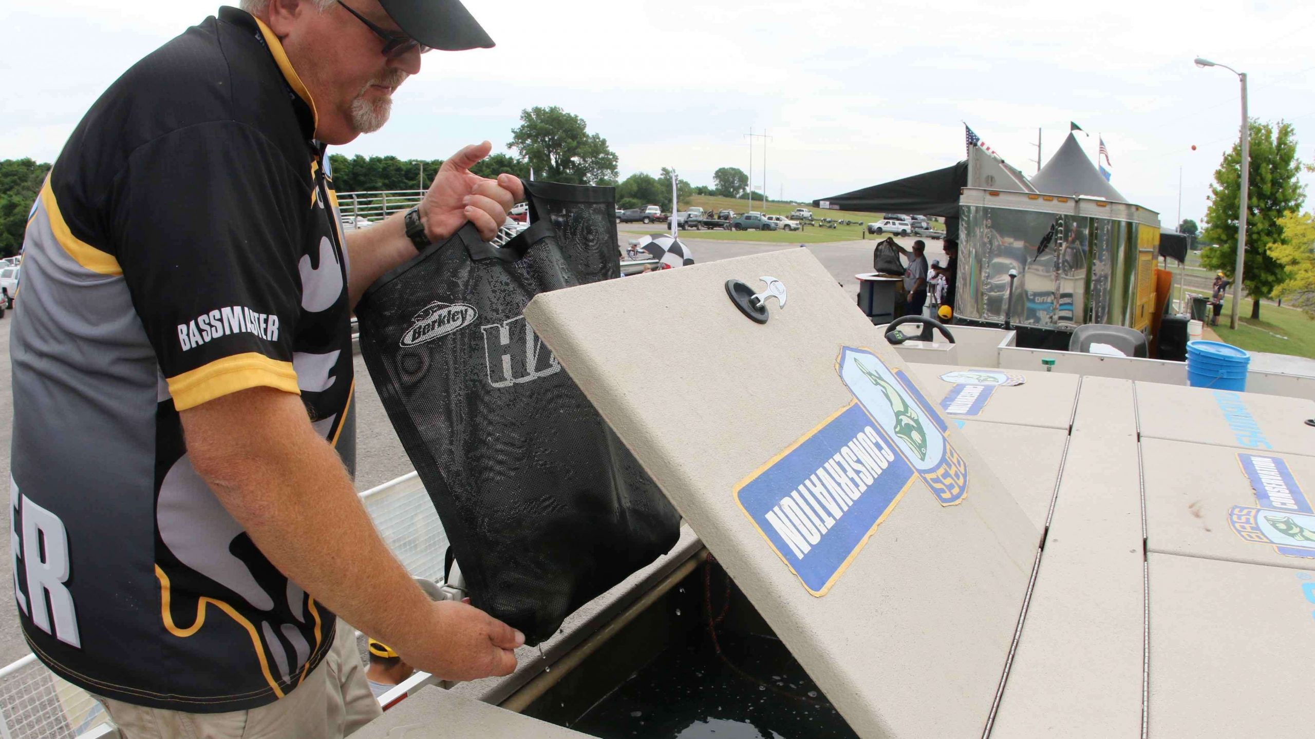 B.A.S.S. tournament official John Norris was manning the live release boat near the weigh-in stage.