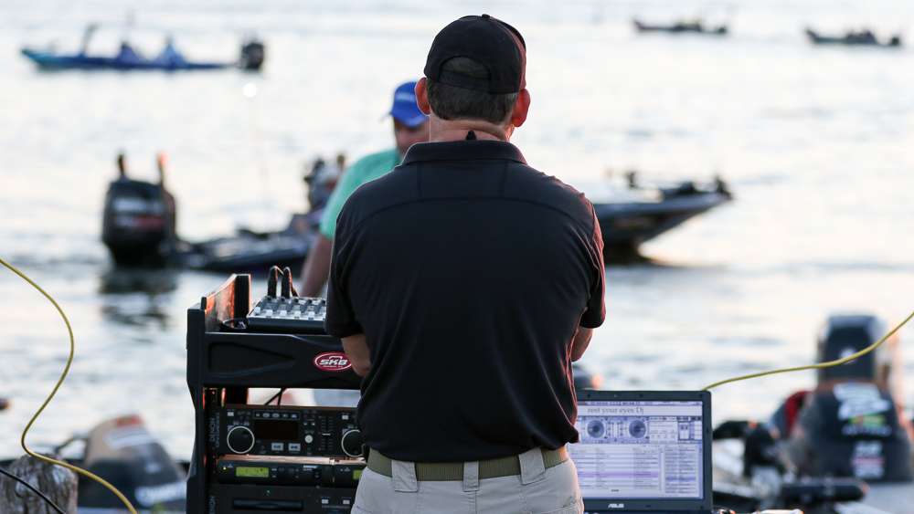 DJ Shannon plays music while Dave Mercer announces each angler. 