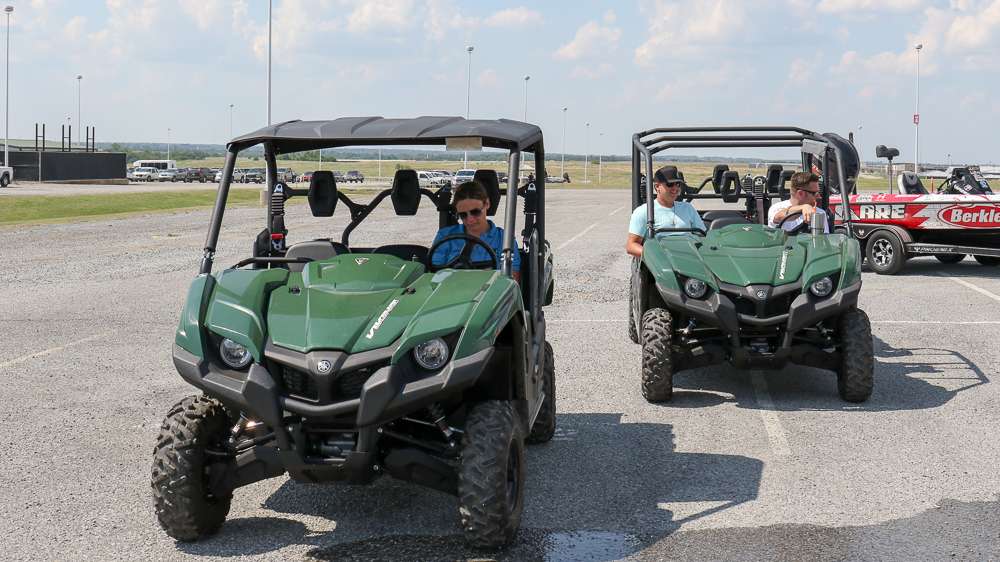 These ATVs are ready to take the anglers backstage.