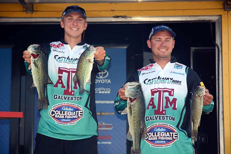 Fishing for Texas A&M University Galveston are Garrett Goetee and Grant Pietsch. 