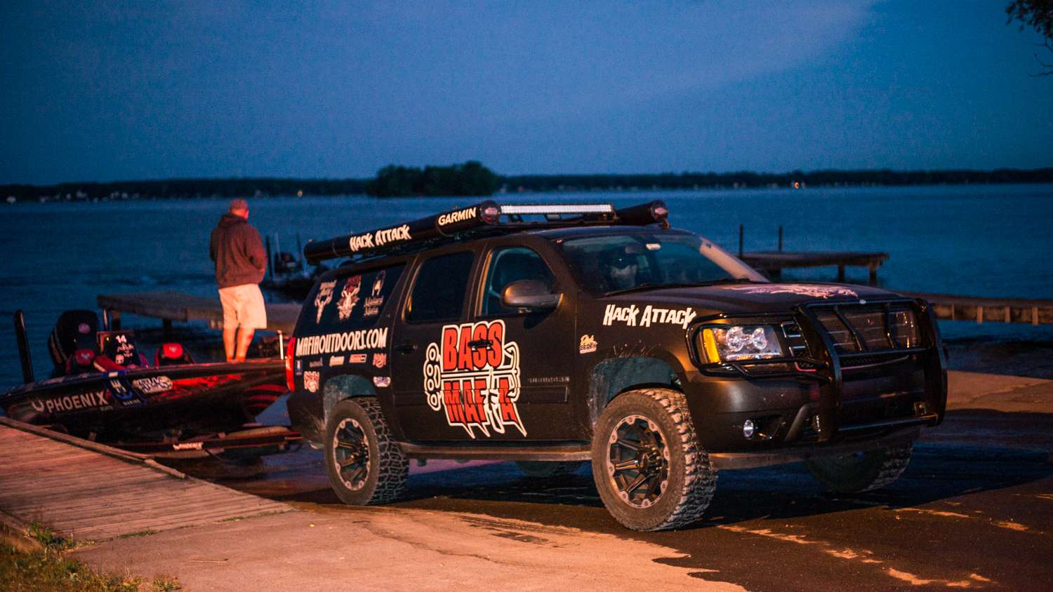 Toyota AOY leader and Bassfest champion Greg Hackney launches next and slides off into the darkness to finish rigging his tackle. 