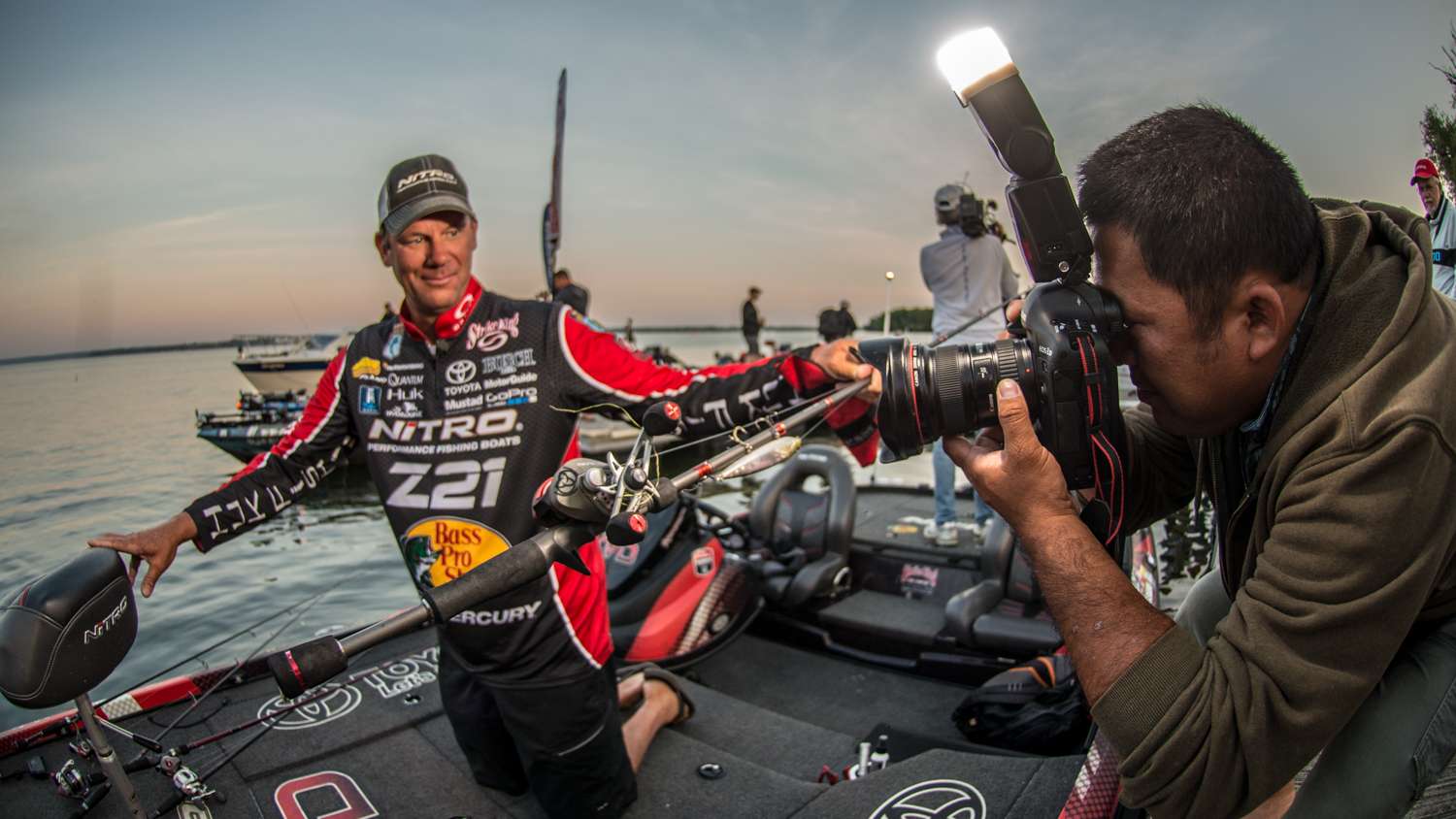 Seigo getting in there for a shot of Kevin VanDamâs bait. 