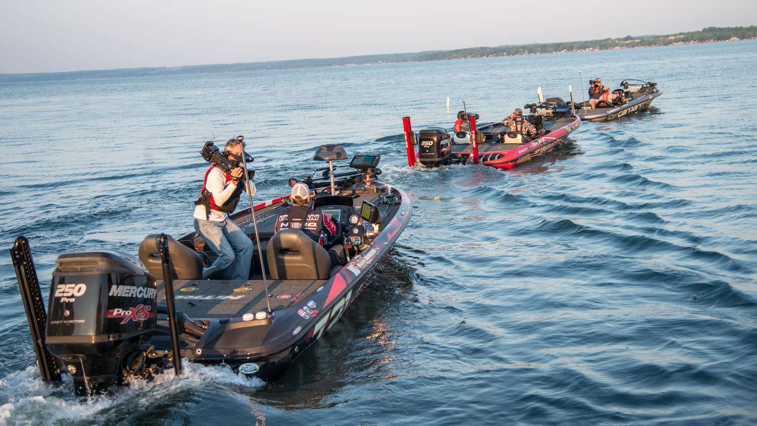 The anglers depart for the final day on Cayuga Lake. 