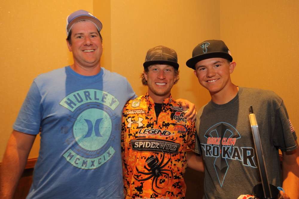 Bassmaster Elite Series pro Fletcher Shryock is paired with Morgan Fitzgerald (right) from Salida, Colo.