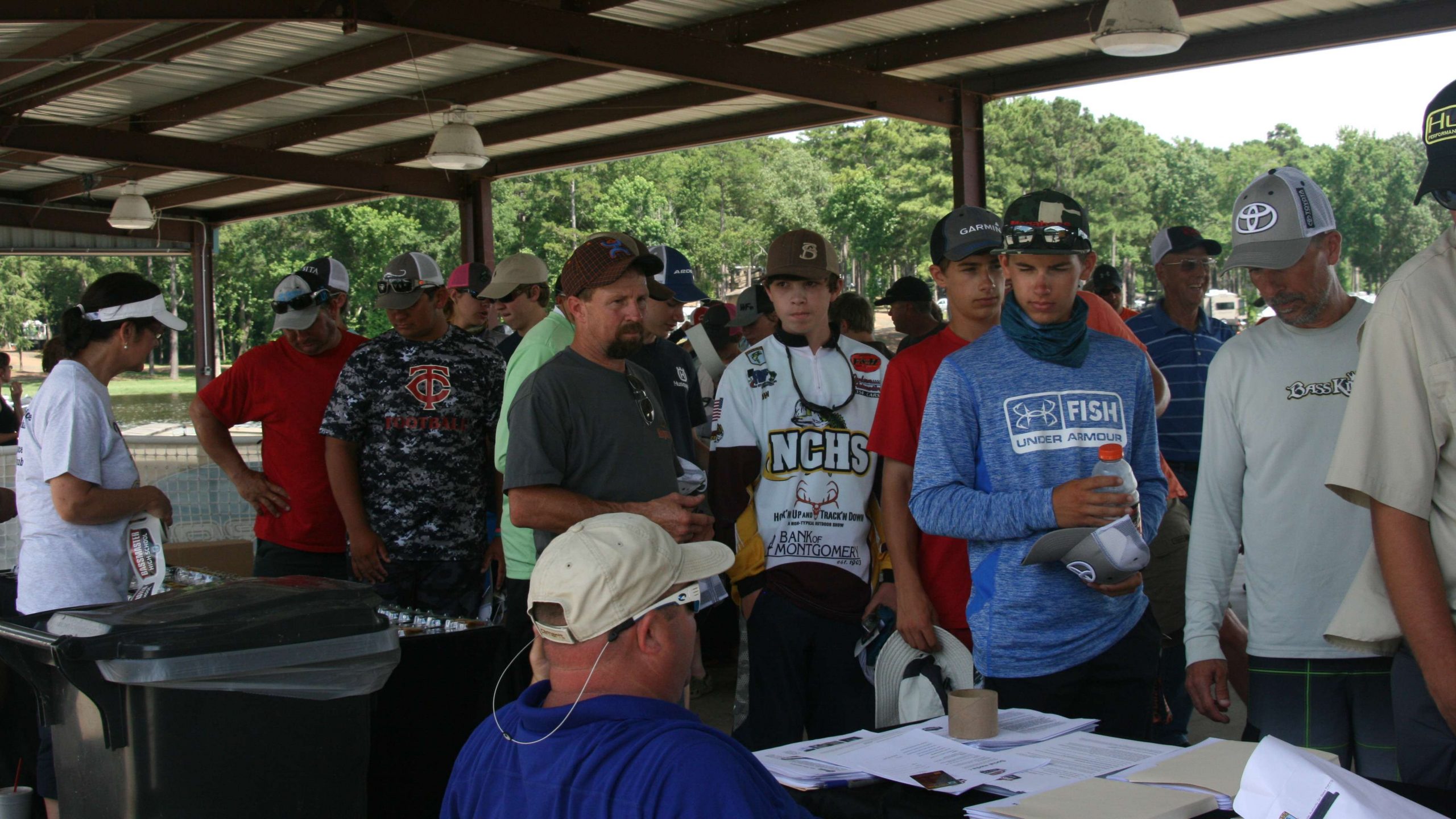 A crowd began to form right before the 4 p.m. deadline to register for the Costa Bassmaster High School Open. The deadline had to be extended as inclement weather moved into the area Sunday afternoon.
