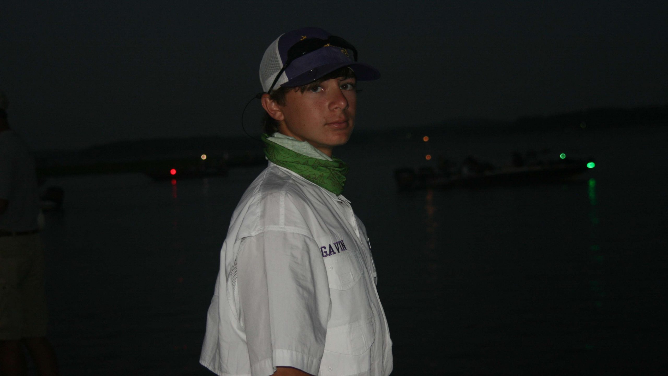 Gavin McAllister of Lutcher (LA) High rises for the national anthem.