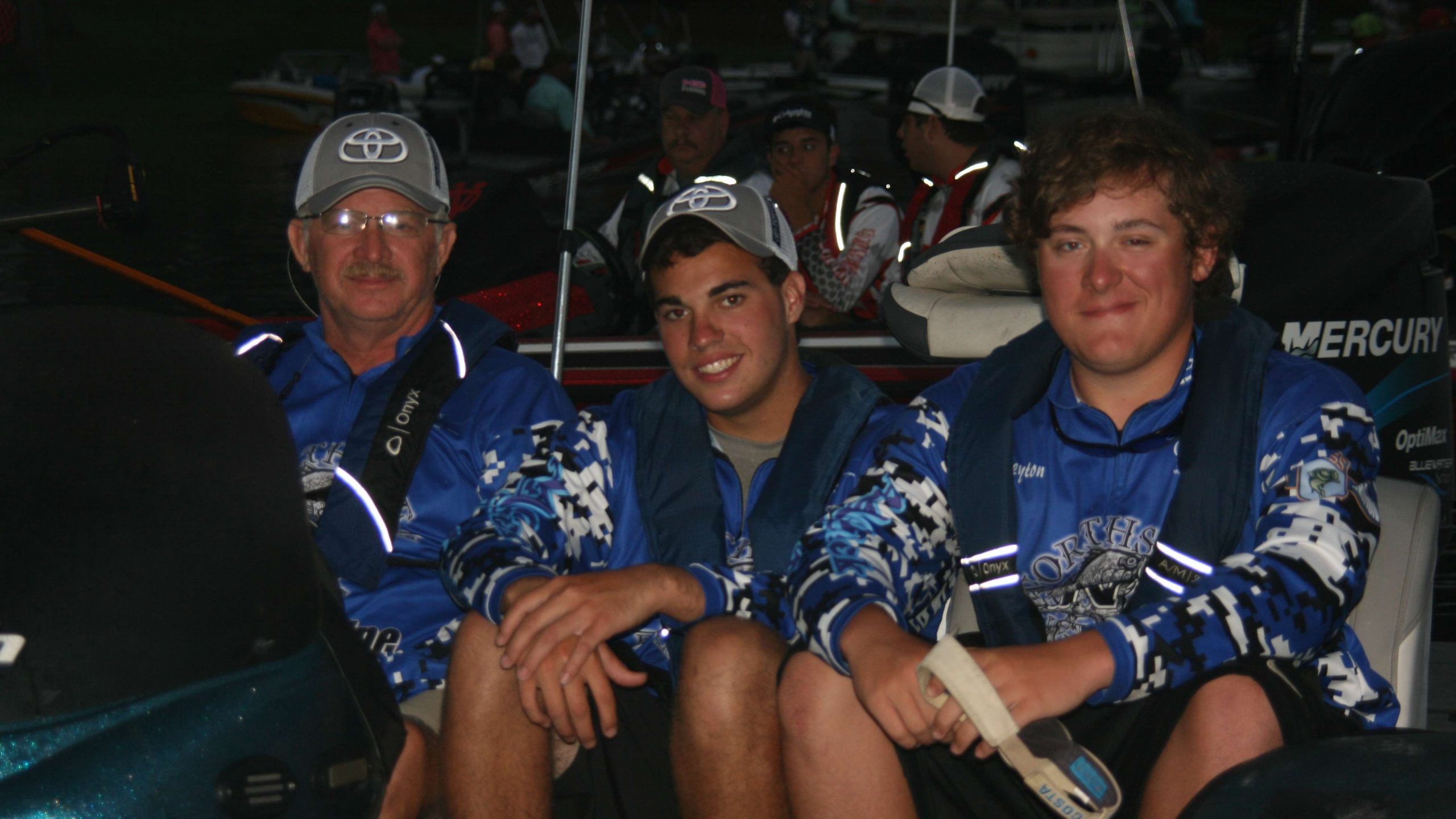 Bud Shelton, Logan Shelton, and Peyton Trimm of Northside (Ala.) High made the trip to Louisiana for the Costa Bassmaster High School Central Open.