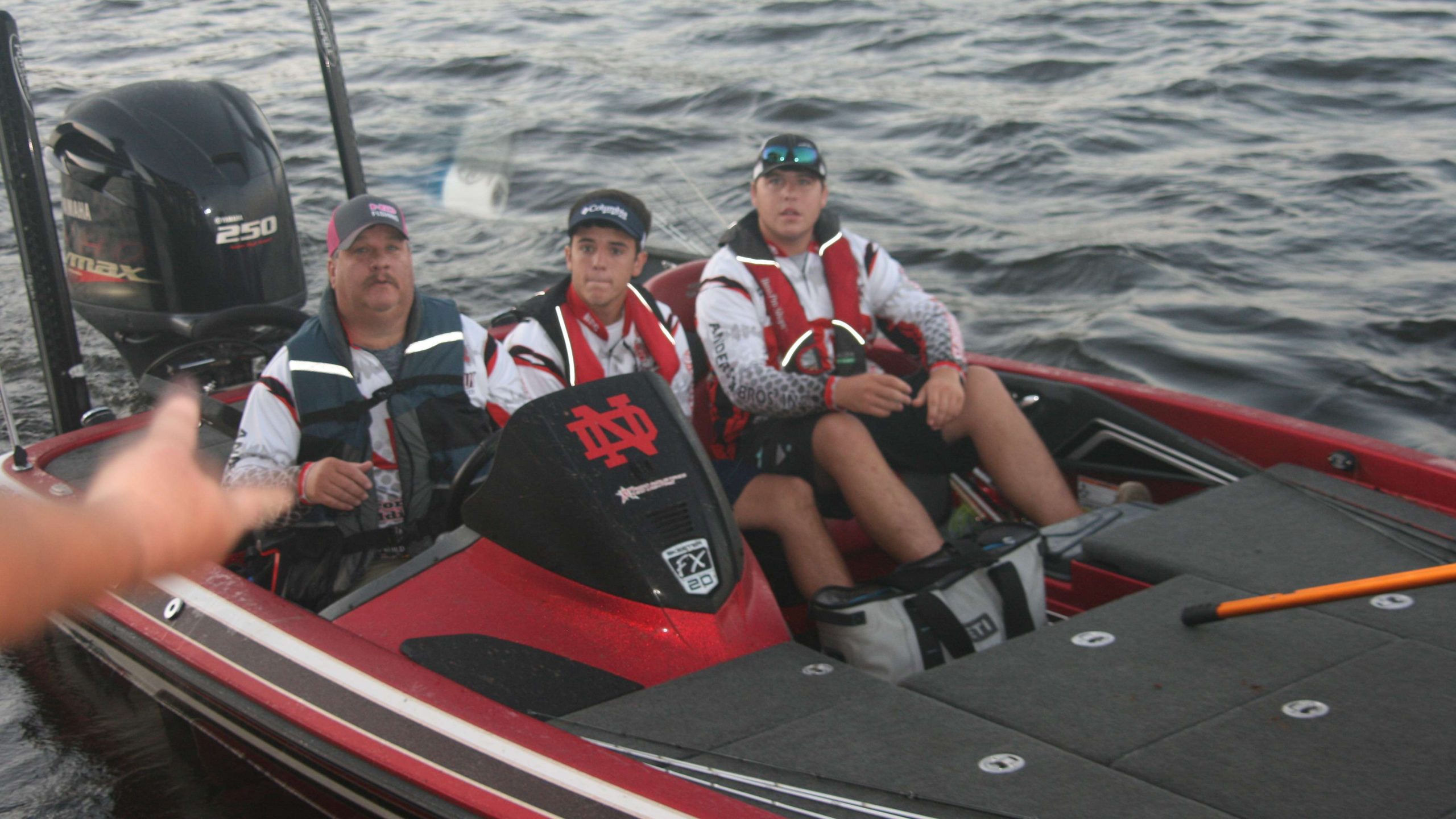 B.A.S.S. officials make sure this team is ready for its first catch of the day.