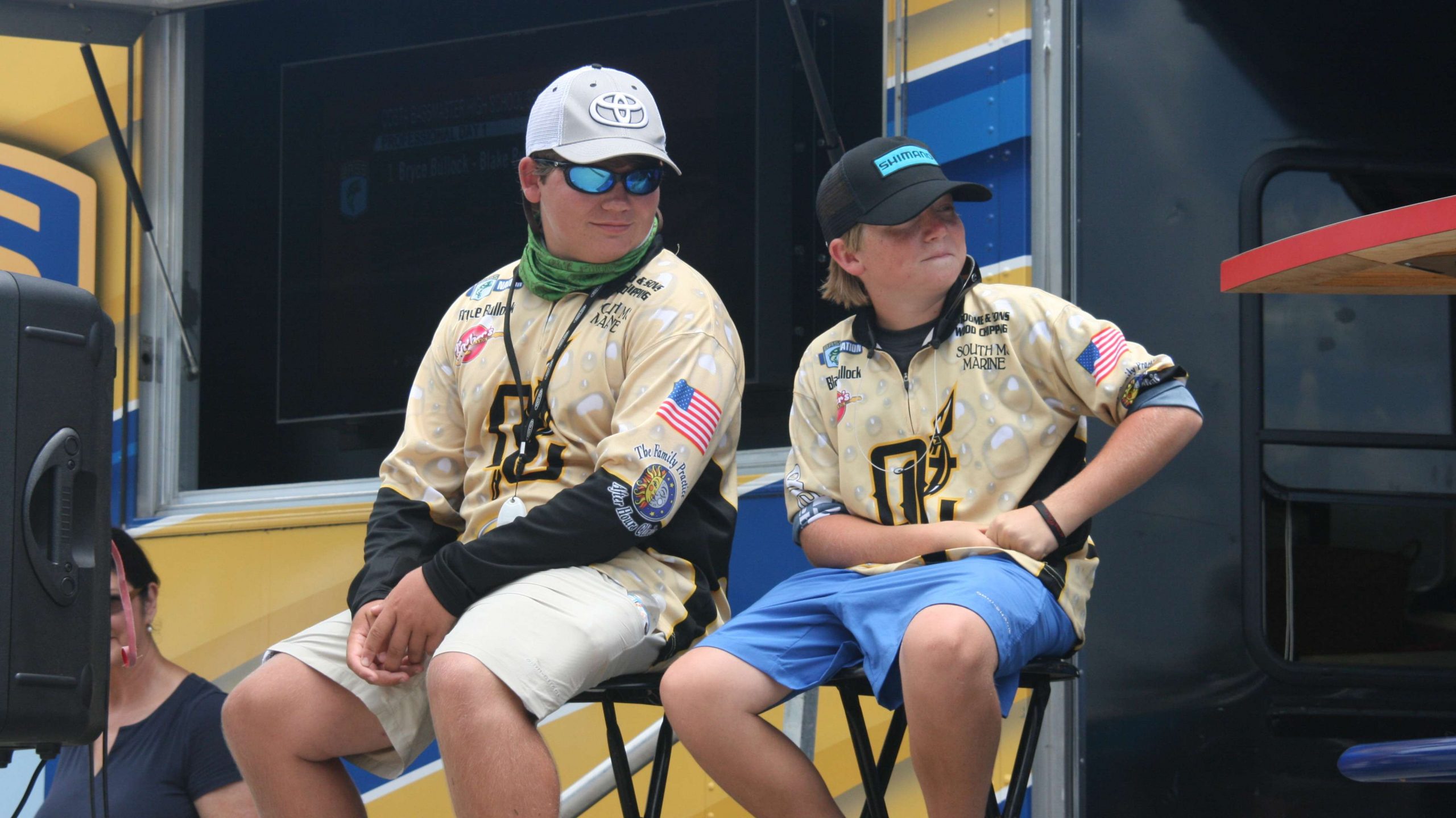Bryce and Blake Bullock of Oak Grove (Miss.) weighed in first and took the hot seat, despite having only one fish to weigh. Their stay on stage was short-lived, however.