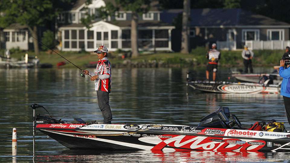 After 20 minutes everyone had left the takeoff ramp and a few joined Shimizu in the general area. Chris Lane and Koby Kreiger both kept their distance and fished their own specific area within the region.