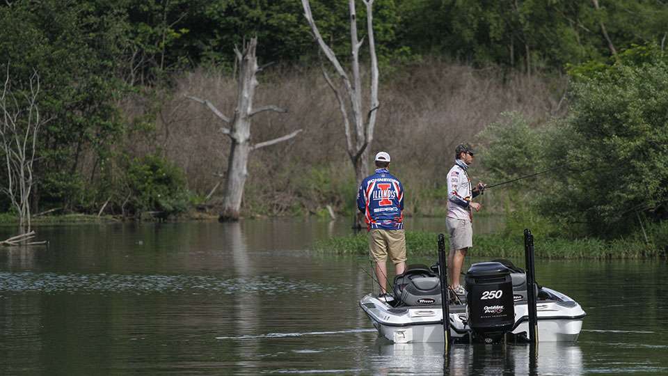 The University of Illinois was fishing in a secluded cove with some pristine cover nearby.