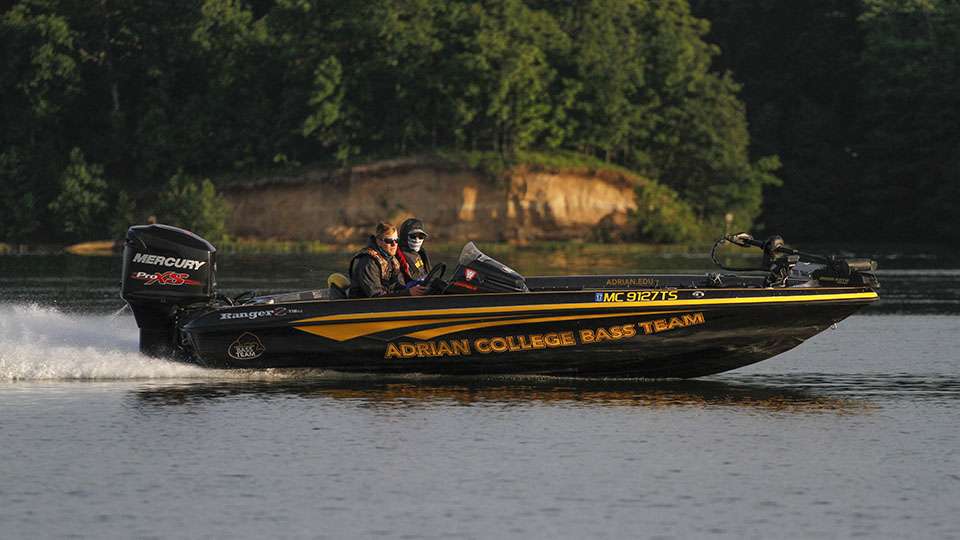 Adrian College races by to their next spot.
