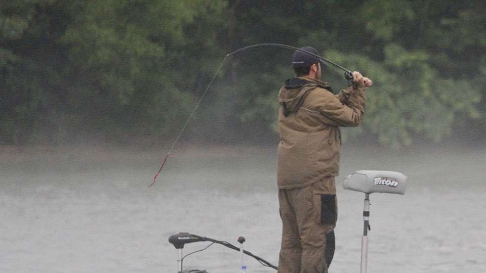 A 10-inch Zoom Ole Monster worm was the ticket on Days 1 and 2, but Day 3 looks like a jig kind of day.