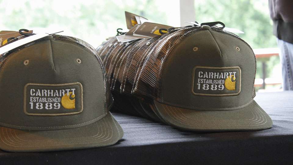Carhartt had some hats for the anglers to sport on the water.