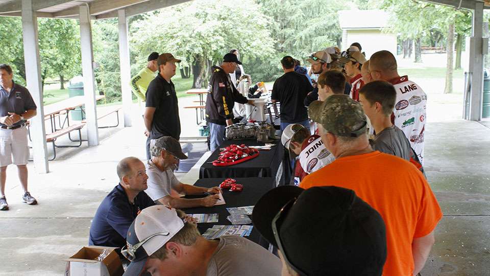 The high school teams registered prior to the final day weigh-in of the college event that was also on Clinton Lake.