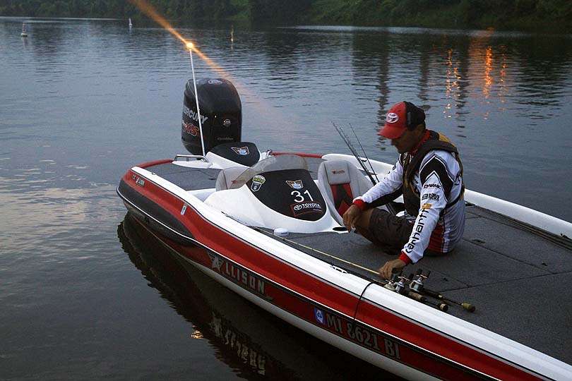 Teb Jones, in second place, is hoping for his first career B.A.S.S. win in 70 events fished. 