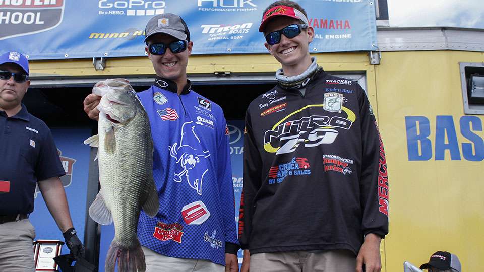 Dayton Schulman and Chance Fears of Rogers High School (20th, 5-10 and Big Bass of the Tournament)