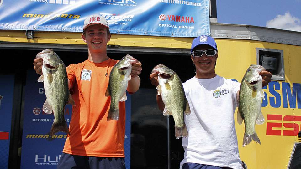 Griffin Fernandes and Joe Keller of Southeastern Bass Anglers (7th, 10-12)