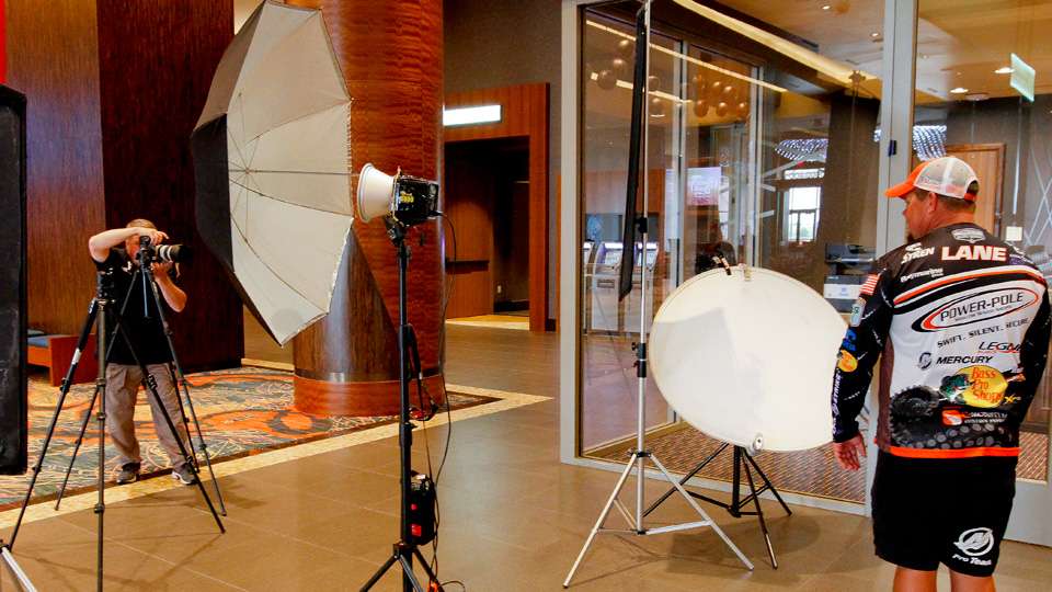 Bass Pro Shops photographer Chris Irwin, was set up to take headshots of their Pro Staff members. 