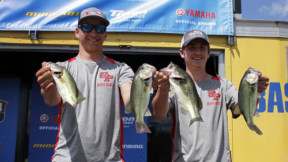 Sam Medo and Chase Miller of Stevens Point Bass (17th, 6-1)
