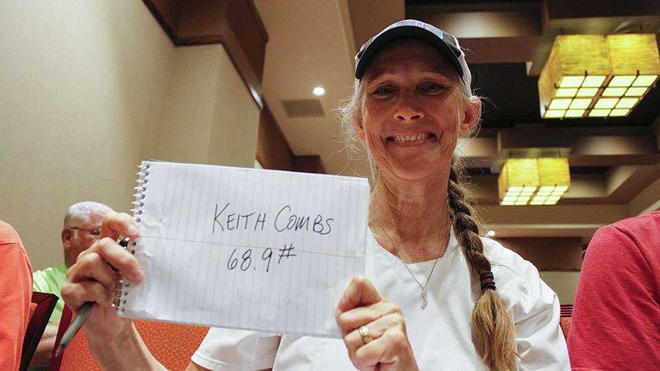 Gwen Reed of Lake Conroe, Tx picked Keith Combs with just under 70 pounds for the tournament.