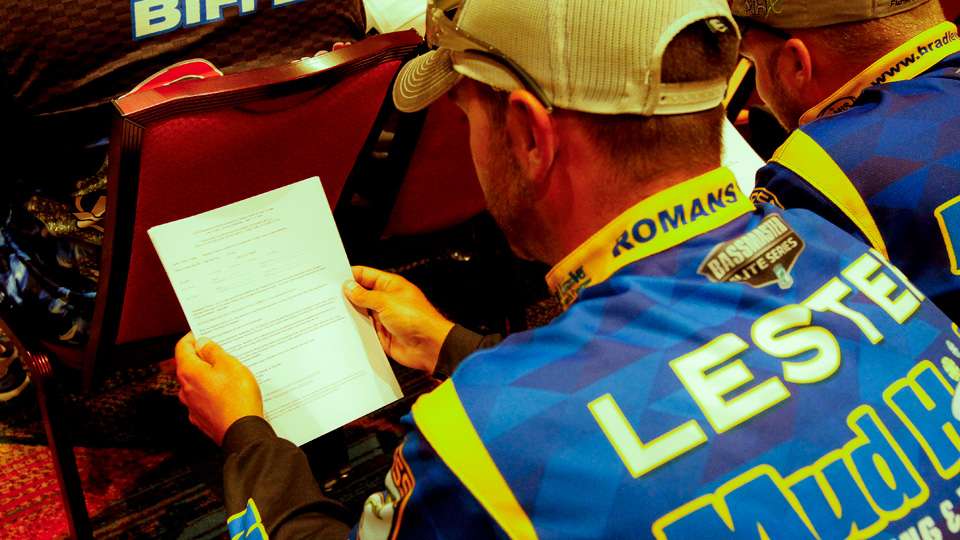 Brandon Lester followed along with the briefing sheet that is given to every competitor. 