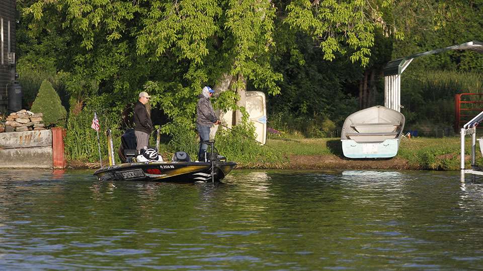 Bobby Lane was the first angler I spotted on Day 1 of the Busch Beer Bassmaster Elite Series event on Cayuga Lake. 