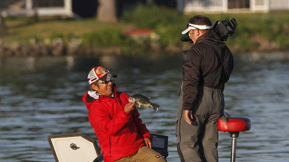 He landed this fish before Bassmaster LIVE started.