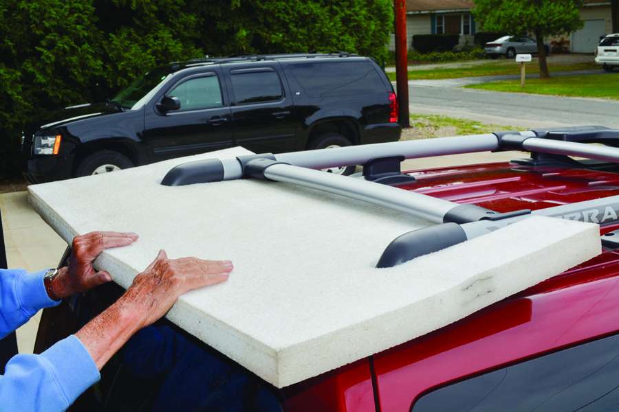 3. Slide the pad onto the roof and check for a perfect fit.