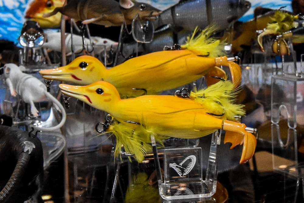<h4>Best of Show - Hard Lure</h4>
<p><i>Savage Gear</i><br>
<b>Suicide Ducks</b><br>
<p>Savage Gear has a whole new line of topwater baits made to look like real critters you'd find in any lake or pond. Don't be squeamish. Bass eat baby ducks all the time.</p>