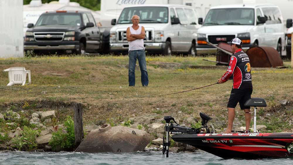 And during the first hour of competition, there were no fish caught by either angler.