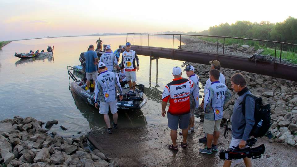 They arrived at the lake early the next morning to begin a competition...