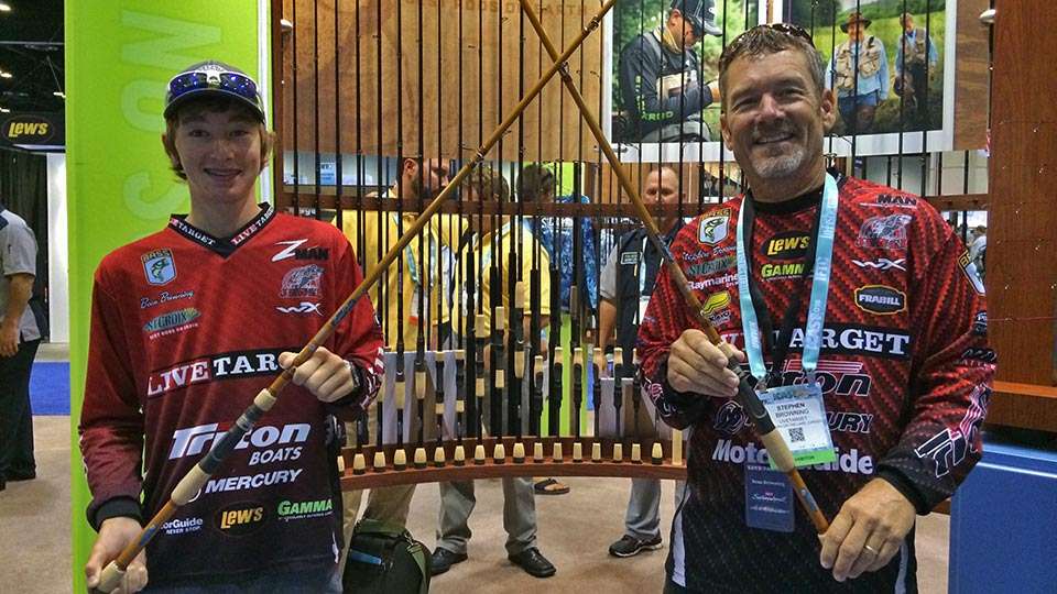 Like father, like son. That's truly one of the great things about fishing, connecting a lot of families. Thatâs certainly the case in the Browning household. Elite pro Stephen Browning and his son, Beau, (a top youth tournament angler) made the rounds at ICAST, hanging out awhile at St. Croix to tell people about the new line of Legend Glass cranking sticks that won Best of Show in the Freshwater Rod category.